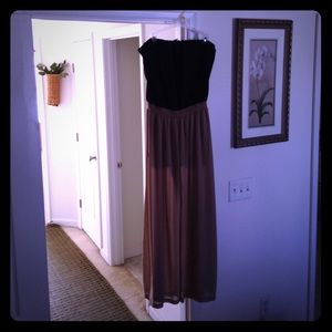 XL Wide Sheer Leg, Halter Top Jumpsuit.