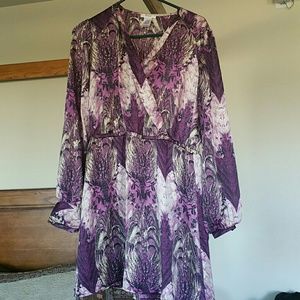 Purple V Neck Dress