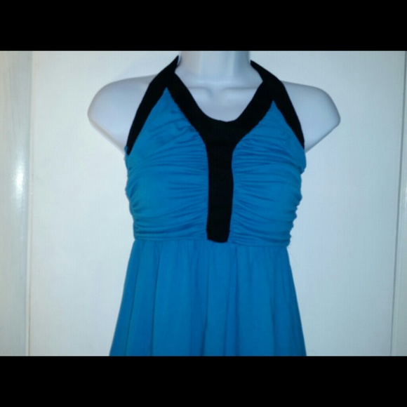 Teal halter-top dress,  sz Small, like new! ! - Picture 2 of 4