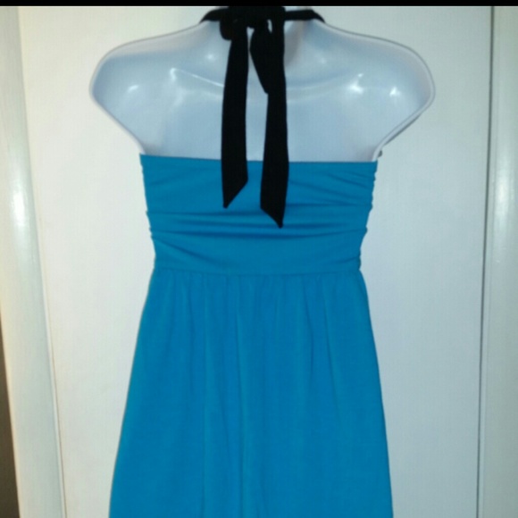 Teal halter-top dress,  sz Small, like new! ! - Picture 3 of 4