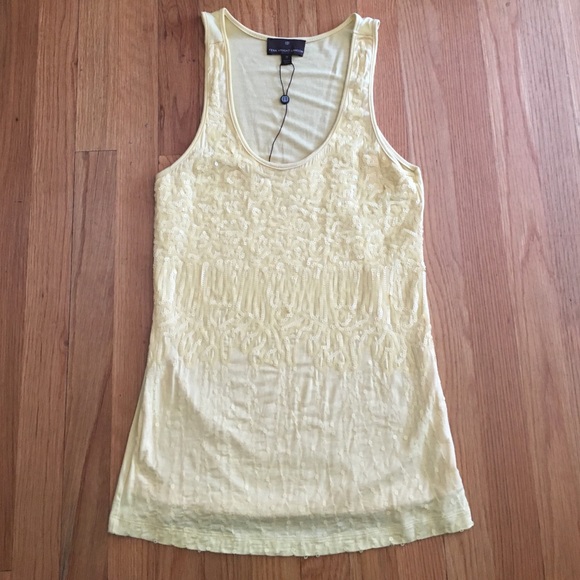 Yellow Sequined Top by Fenn Wright Manson Sz. M