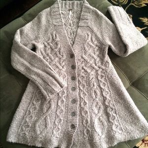 Free People Cable Knit Cardigan Sweater