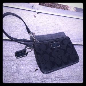 Coach Black Canvas Wristlet