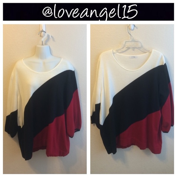 🆕Red White Black Dress Barn Knit Top