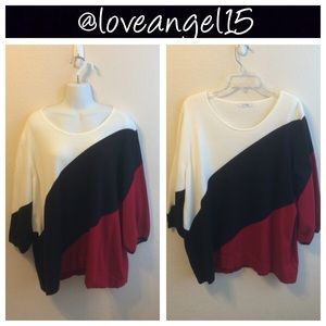 🆕Red White Black Dress Barn Knit Top
