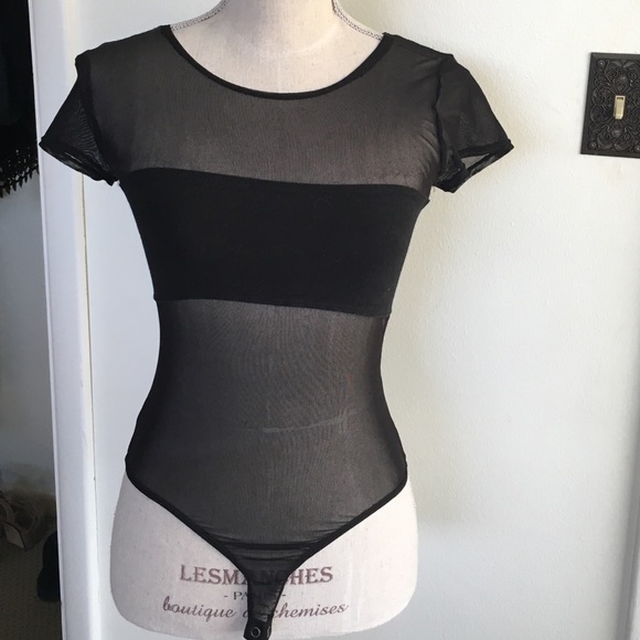 Mesh panel body suit