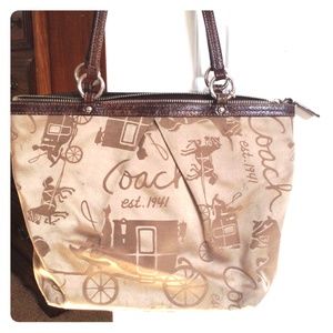 Unique styled Coach shoulder bag