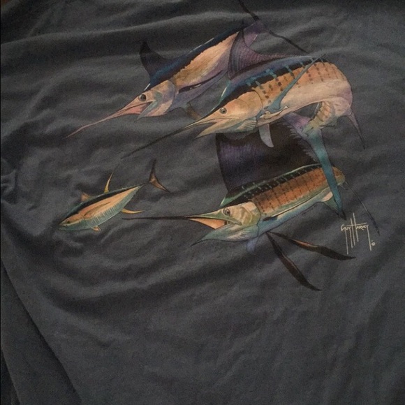 Guy Harvey front pocket long sleeve tshirt - Picture 1 of 2