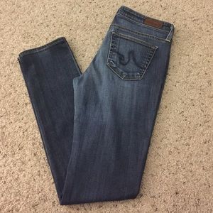 AJ "Stevie" Slim Straight Blue Denim Jeans