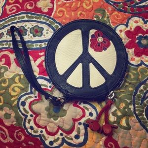 Lucky brand peace sign zip wristlet
