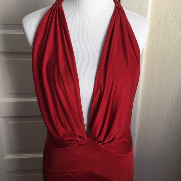 Red Bebe Backless Dress