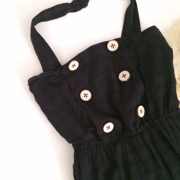 Trovata Blue Button Halter Dress - Picture 2 of 3