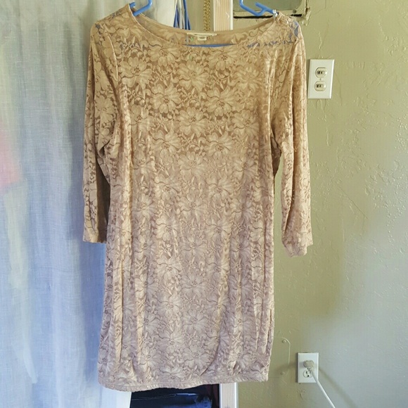 Cream long sleeve dress