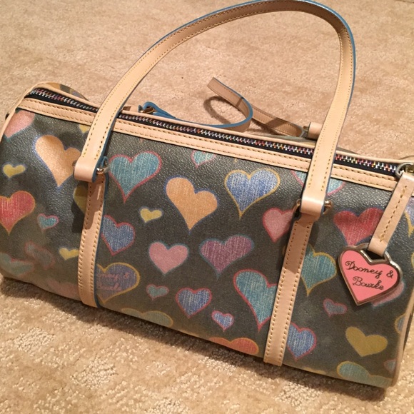 Authentic Dooney & Bourke Hearts barrel bag.