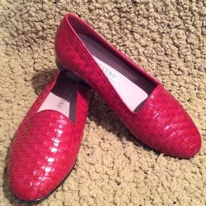Trotters 7 WIDE WIDTH Red Leather Liz Loafer EUC