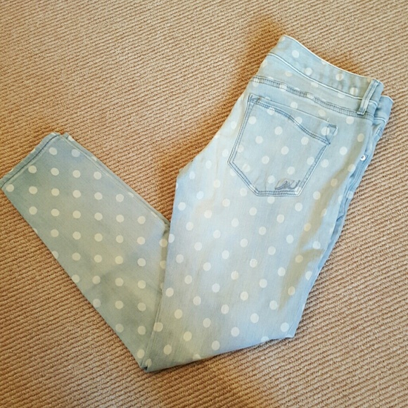 Express Polka Dot Skinny Ankle Jeans