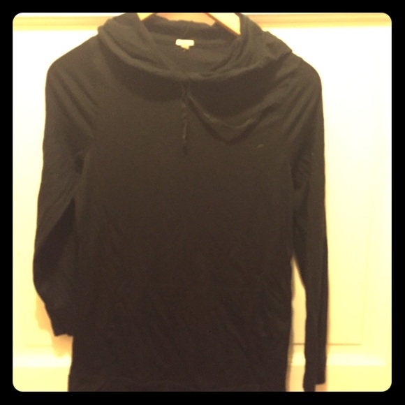 J Crew Black Lightweight Hoodie