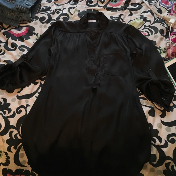 L Black Three Quarters Sleeve Blouse - Picture 1 of 4