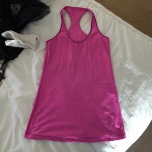 Hot pink cool racer back tank. Reversible