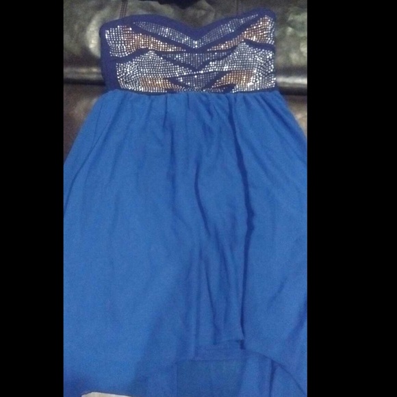 Strapless hi low dress