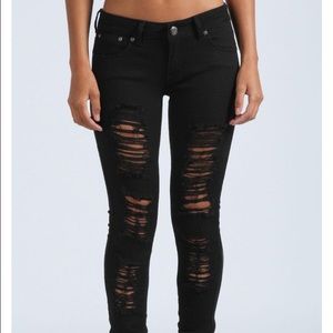 Boohoo "Jenny" skinny fit Black ripped jeans