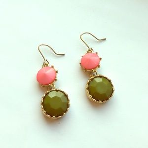 Pink and Green Bobble Earrings