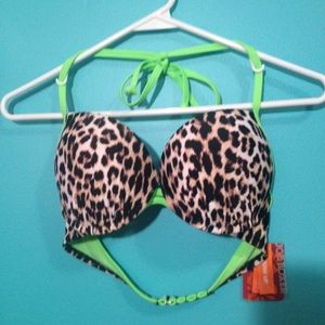 Push up cheetah bikini top