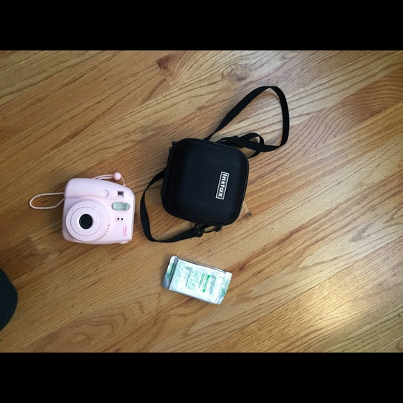 Pink Instax Mini Camera w/ 10 pack of film/case