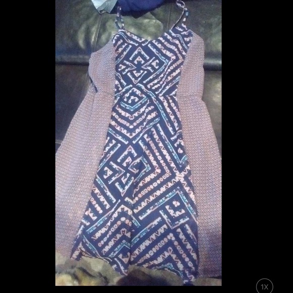 Skinny strap elastic waist dress