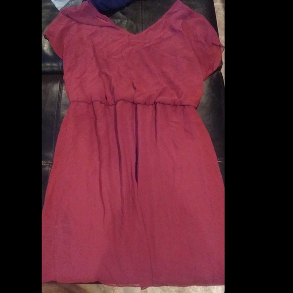 Burnt orange v neck short sleeve dress