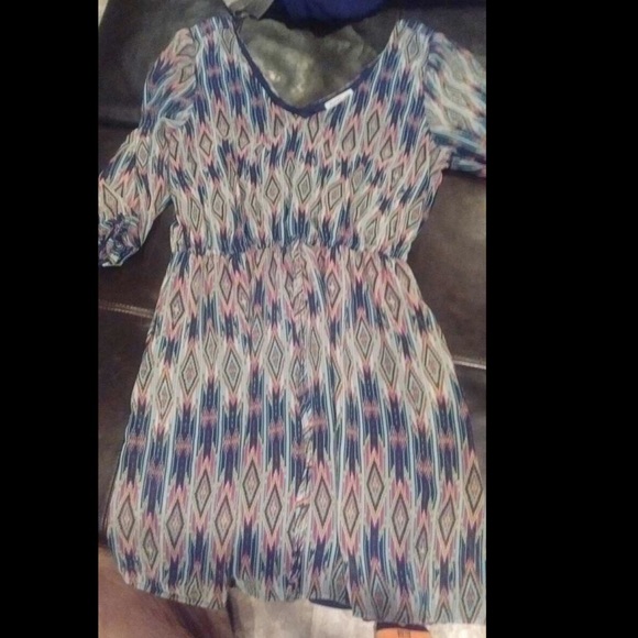 Long sleeve elastic waist dress