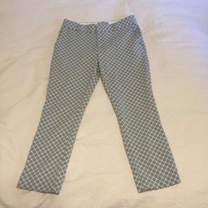 Geometric Grey & White Cropped Pants