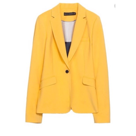 Zara yellow tailored blazer