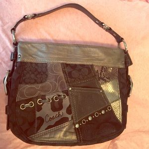 Coach patchwork tonal purse with matching wristlet