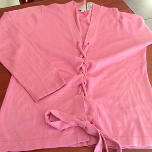 Super soft pink sweater, tie front