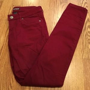 Express Maroon Mid Rise Jean Legging Size 0