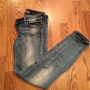 Light Wash Distressed Skinny Jeans- Size 0 Short