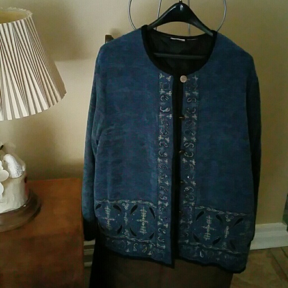Blue Jacket Black piping