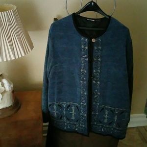 Blue Jacket Black piping