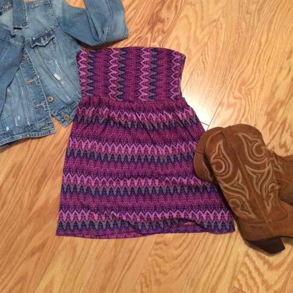Missoni inspired strapless dress