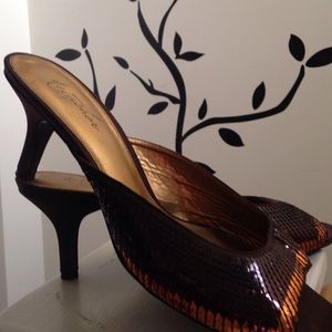 Sequence Kitten Heel Slide. Open Toe