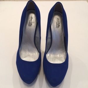 COBALT BLUE SUEDE PUMPS SIZE 10