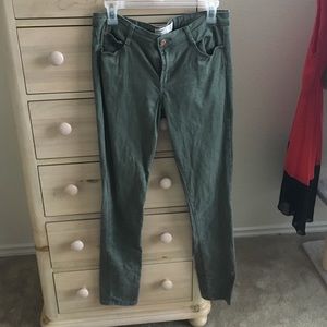 Olive skinny jeans