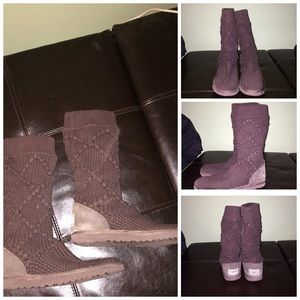 Brown Ugg sweater boots