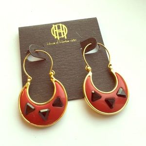House of Harlow 1960 Gold Earrings with Gems