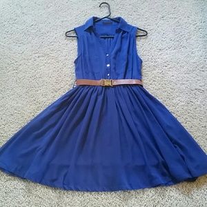 Royal Blue sleeveless mid length dress
