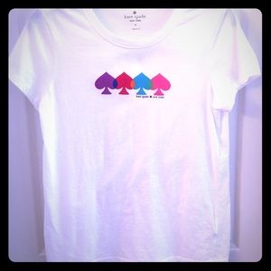 Kate Spade Logo Tee-Multi colored spades
