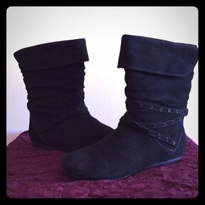 Black suede boots!