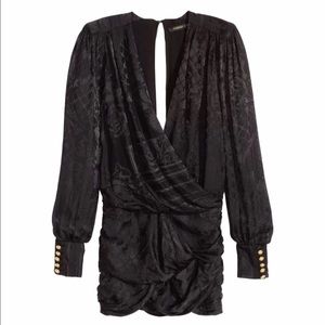 NWT Balmain X HM Black Silk Dress Size 2