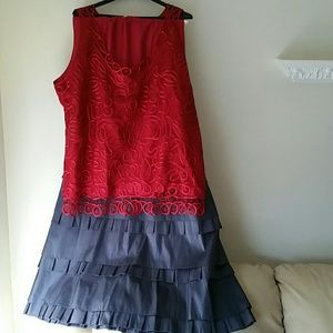 Red 100% silk  hand crochet front top &